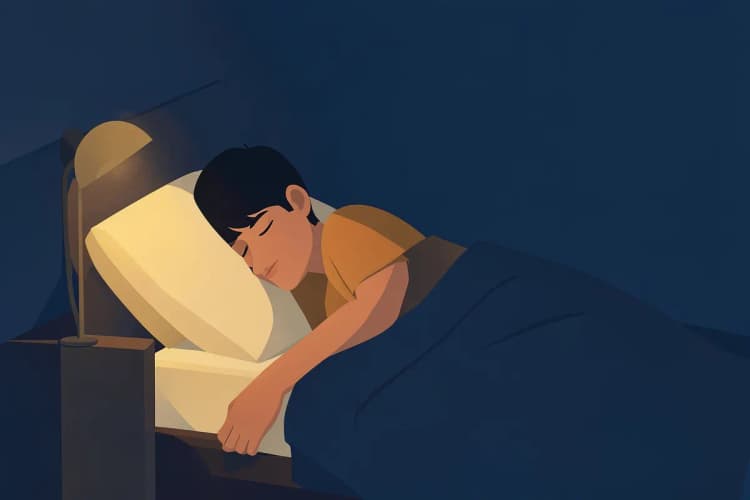 Pessoa dormindo tranquilamente em uma cama confortável